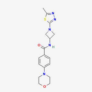 molecular formula C17H21N5O2S B2513513 N-[1-(5-methyl-1,3,4-thiadiazol-2-yl)azetidin-3-yl]-4-(morpholin-4-yl)benzamide CAS No. 2415455-05-7