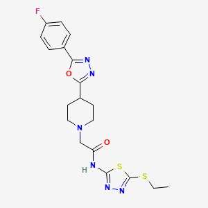 N-(5-(ethylthio)-1,3,4-thiadiazol-2-yl)-2-(4-(5-(4-fluorophenyl)-1,3,4-oxadiazol-2-yl)piperidin-1-yl)acetamide