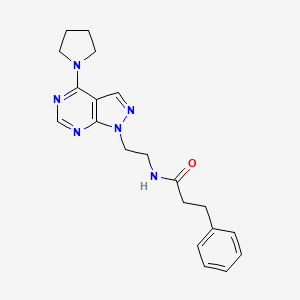 3-phenyl-N-(2-(4-(pyrrolidin-1-yl)-1H-pyrazolo[3,4-d]pyrimidin-1-yl)ethyl)propanamide