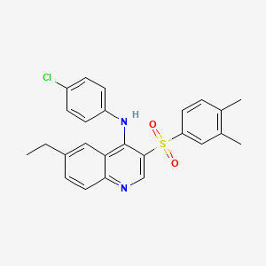 N-(4-chlorophenyl)-3-((3,4-dimethylphenyl)sulfonyl)-6-ethylquinolin-4-amine