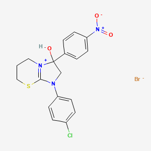 1-(4-chlorophenyl)-3-hydroxy-3-(4-nitrophenyl)-3,5,6,7-tetrahydro-2H-imidazo[2,1-b][1,3]thiazin-1-ium bromide