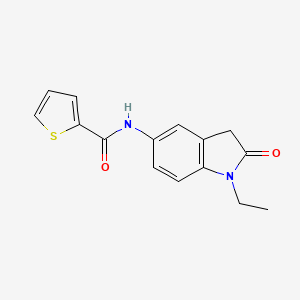molecular formula C15H14N2O2S B2513557 N-(1-ethyl-2-oxoindolin-5-yl)thiophene-2-carboxamide CAS No. 921773-63-9