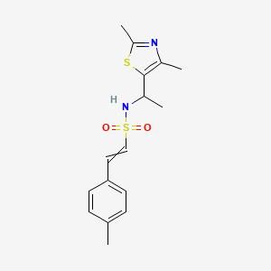 molecular formula C16H20N2O2S2 B2513561 N-[1-(2,4-dimethyl-1,3-thiazol-5-yl)ethyl]-2-(4-methylphenyl)ethene-1-sulfonamide CAS No. 1424664-82-3