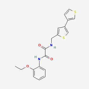 molecular formula C19H18N2O3S2 B2513563 N-({[3,3'-bithiophene]-5-yl}methyl)-N'-(2-ethoxyphenyl)ethanediamide CAS No. 2379993-96-9