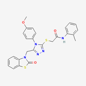 2-((4-(4-methoxyphenyl)-5-((2-oxobenzo[d]thiazol-3(2H)-yl)methyl)-4H-1,2,4-triazol-3-yl)thio)-N-(o-tolyl)acetamide