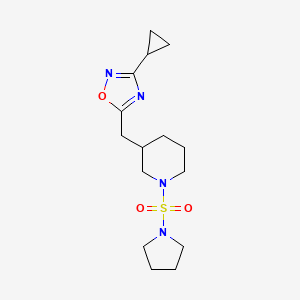 3-Cyclopropyl-5-((1-(pyrrolidin-1-ylsulfonyl)piperidin-3-yl)methyl)-1,2,4-oxadiazole