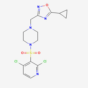 1-[(5-Cyclopropyl-1,2,4-oxadiazol-3-yl)methyl]-4-[(2,4-dichloropyridin-3-yl)sulfonyl]piperazine