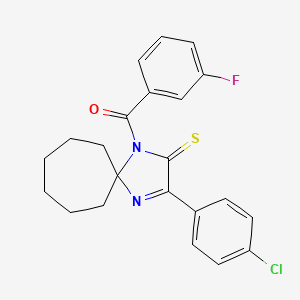 3-(4-Chlorophenyl)-1-(3-fluorobenzoyl)-1,4-diazaspiro[4.6]undec-3-ene-2-thione