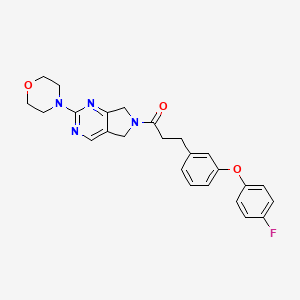 3-(3-(4-fluorophenoxy)phenyl)-1-(2-morpholino-5H-pyrrolo[3,4-d]pyrimidin-6(7H)-yl)propan-1-one