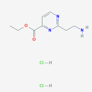 molecular formula C9H15Cl2N3O2 B2513591 Ethyl 2-(2-aminoethyl)pyrimidine-4-carboxylate dihydrochloride CAS No. 2411227-39-7