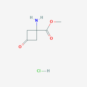 molecular formula C6H10ClNO3 B2513593 Methyl 1-amino-3-oxocyclobutane-1-carboxylate hcl CAS No. 2470440-57-2