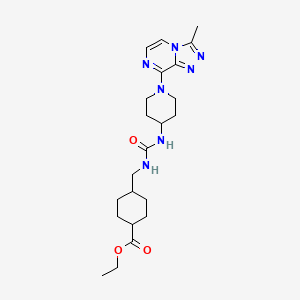 Ethyl 4-((3-(1-(3-methyl-[1,2,4]triazolo[4,3-a]pyrazin-8-yl)piperidin-4-yl)ureido)methyl)cyclohexanecarboxylate