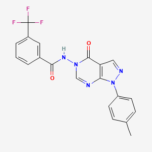 molecular formula C20H14F3N5O2 B2513595 N-(4-oxo-1-(p-tolyl)-1H-pyrazolo[3,4-d]pyrimidin-5(4H)-yl)-3-(trifluoromethyl)benzamide CAS No. 899737-33-8