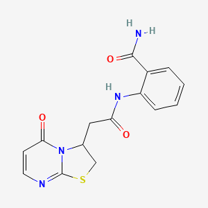 2-(2-(5-oxo-3,5-dihydro-2H-thiazolo[3,2-a]pyrimidin-3-yl)acetamido)benzamide