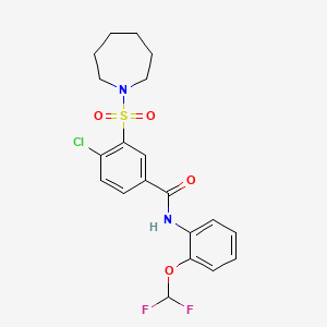 3-(azepan-1-ylsulfonyl)-4-chloro-N-(2-(difluoromethoxy)phenyl)benzamide
