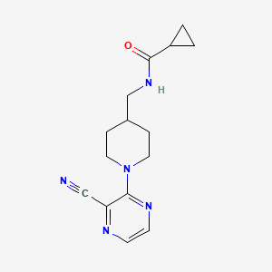 N-((1-(3-cyanopyrazin-2-yl)piperidin-4-yl)methyl)cyclopropanecarboxamide