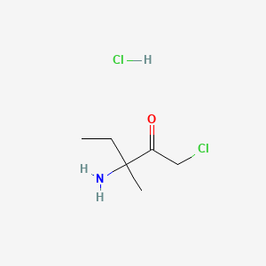 molecular formula C6H13Cl2NO B2513607 3-Amino-1-chloro-3-methylpentan-2-one hydrochloride CAS No. 201932-98-1
