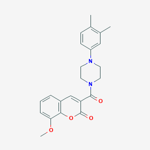 3-(4-(3,4-dimethylphenyl)piperazine-1-carbonyl)-8-methoxy-2H-chromen-2-one