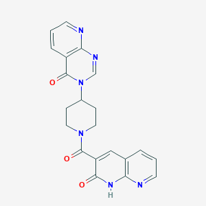 3-(1-(2-oxo-1,2-dihydro-1,8-naphthyridine-3-carbonyl)piperidin-4-yl)pyrido[2,3-d]pyrimidin-4(3H)-one