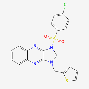 1-((4-chlorophenyl)sulfonyl)-3-(thiophen-2-ylmethyl)-2,3-dihydro-1H-imidazo[4,5-b]quinoxaline
