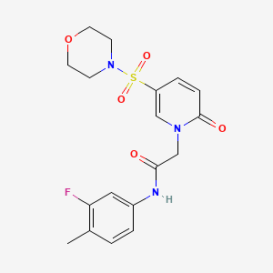 molecular formula C18H20FN3O5S B2513622 N-(3-fluoro-4-methylphenyl)-2-[5-(morpholine-4-sulfonyl)-2-oxo-1,2-dihydropyridin-1-yl]acetamide CAS No. 1251626-24-0