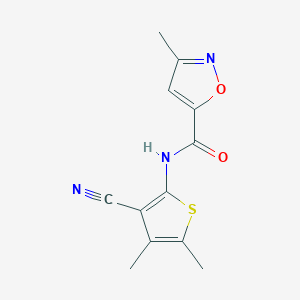 molecular formula C12H11N3O2S B2513627 N-(3-cyano-4,5-dimethylthiophen-2-yl)-3-methyl-1,2-oxazole-5-carboxamide CAS No. 946319-37-5