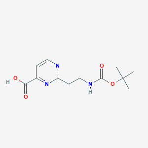 2-[2-[(2-Methylpropan-2-yl)oxycarbonylamino]ethyl]pyrimidine-4-carboxylic acid