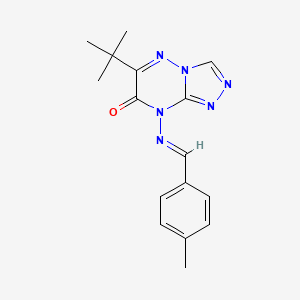 (E)-6-(tert-butyl)-8-((4-methylbenzylidene)amino)-[1,2,4]triazolo[4,3-b][1,2,4]triazin-7(8H)-one