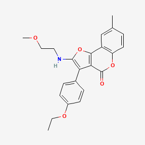 3-(4-ethoxyphenyl)-2-((2-methoxyethyl)amino)-8-methyl-4H-furo[3,2-c]chromen-4-one