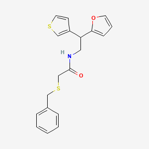 2-(benzylthio)-N-(2-(furan-2-yl)-2-(thiophen-3-yl)ethyl)acetamide