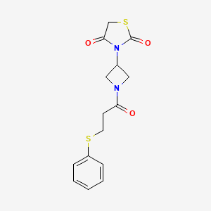 3-(1-(3-(Phenylthio)propanoyl)azetidin-3-yl)thiazolidine-2,4-dione