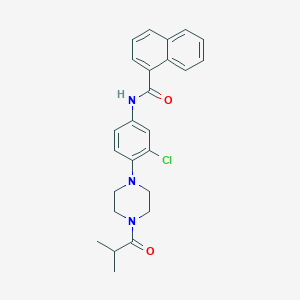 molecular formula C25H26ClN3O2 B251365 N-[3-chloro-4-[4-(2-methylpropanoyl)piperazin-1-yl]phenyl]naphthalene-1-carboxamide 