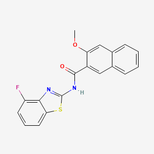 molecular formula C19H13FN2O2S B2513656 N-(4-fluoro-1,3-benzothiazol-2-yl)-3-methoxynaphthalene-2-carboxamide CAS No. 907974-85-0