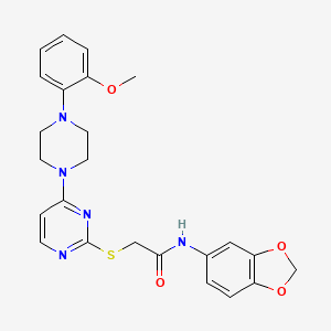 2-({2-[4-(3-Methylphenyl)piperazin-1-yl]-2-oxoethyl}thio)-3-(phenylthio)pyrazine