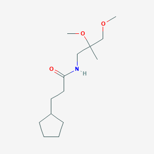 molecular formula C14H27NO3 B2513659 3-cyclopentyl-N-(2,3-dimethoxy-2-methylpropyl)propanamide CAS No. 2034539-93-8