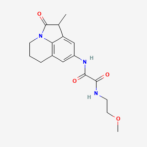 molecular formula C17H21N3O4 B2513662 N-(2-methoxyethyl)-N'-{3-methyl-2-oxo-1-azatricyclo[6.3.1.0^{4,12}]dodeca-4,6,8(12)-trien-6-yl}ethanediamide CAS No. 898427-11-7