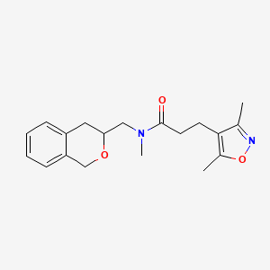 molecular formula C19H24N2O3 B2513667 3-(3,5-dimethylisoxazol-4-yl)-N-(isochroman-3-ylmethyl)-N-methylpropanamide CAS No. 2034205-22-4