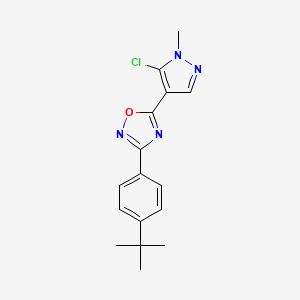molecular formula C16H17ClN4O B2513670 3-(4-Tert-butylphenyl)-5-(5-chloro-1-methylpyrazol-4-yl)-1,2,4-oxadiazole CAS No. 648427-07-0