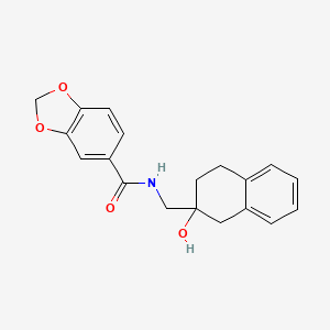 molecular formula C19H19NO4 B2513671 N-((2-hydroxy-1,2,3,4-tetrahydronaphthalen-2-yl)methyl)benzo[d][1,3]dioxole-5-carboxamide CAS No. 1421466-03-6