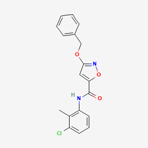 molecular formula C18H15ClN2O3 B2513673 3-(benzyloxy)-N-(3-chloro-2-methylphenyl)isoxazole-5-carboxamide CAS No. 1421445-86-4