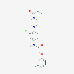 molecular formula C23H28ClN3O3 B251369 N-[3-chloro-4-(4-isobutyryl-1-piperazinyl)phenyl]-2-(3-methylphenoxy)acetamide 