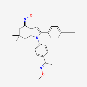 (E)-(1-{4-[(4Z)-2-(4-tert-butylphenyl)-4-(methoxyimino)-6,6-dimethyl-4,5,6,7-tetrahydro-1H-indol-1-yl]phenyl}ethylidene)(methoxy)amine