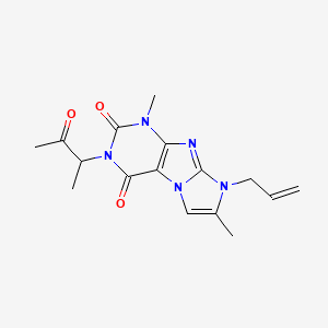 molecular formula C16H19N5O3 B2513695 4,7-二甲基-2-(3-氧代丁-2-基)-6-丙-2-烯基嘌呤[7,8-a]咪唑-1,3-二酮 CAS No. 878718-40-2