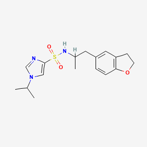 molecular formula C17H23N3O3S B2513696 N-(1-(2,3-dihydrobenzofuran-5-yl)propan-2-yl)-1-isopropyl-1H-imidazole-4-sulfonamide CAS No. 2034516-03-3