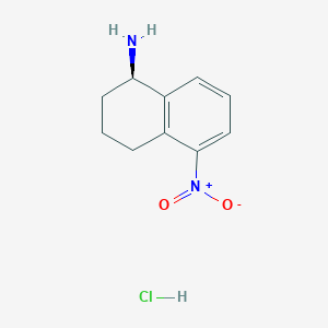 molecular formula C10H13ClN2O2 B2513697 (1R)-5-硝基-1,2,3,4-四氢萘-1-胺；盐酸盐 CAS No. 2137066-68-1
