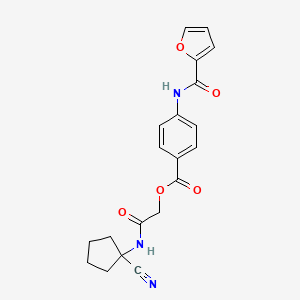 molecular formula C20H19N3O5 B2513698 [2-[(1-Cyanocyclopentyl)amino]-2-oxoethyl] 4-(furan-2-carbonylamino)benzoate CAS No. 871921-45-8