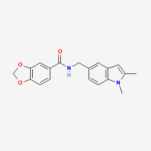 molecular formula C19H18N2O3 B2513701 N-[(1,2-dimethyl-1H-indol-5-yl)methyl]-2H-1,3-benzodioxole-5-carboxamide CAS No. 852137-29-2