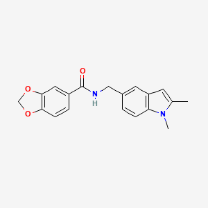 molecular formula C19H18N2O3 B2513701 N-[(1,2-dimethylindol-5-yl)methyl]-1,3-benzodioxole-5-carboxamide CAS No. 852137-29-2