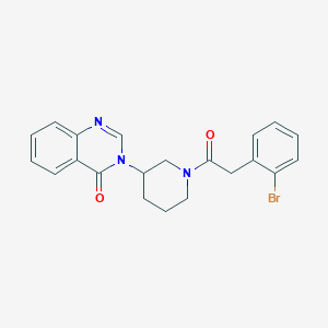 molecular formula C21H20BrN3O2 B2513713 3-(1-(2-(2-溴苯基)乙酰)哌啶-3-基)喹唑啉-4(3H)-酮 CAS No. 2034518-02-8