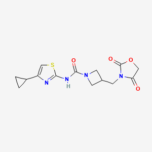 N-(4-cyclopropylthiazol-2-yl)-3-((2,4-dioxooxazolidin-3-yl)methyl)azetidine-1-carboxamide